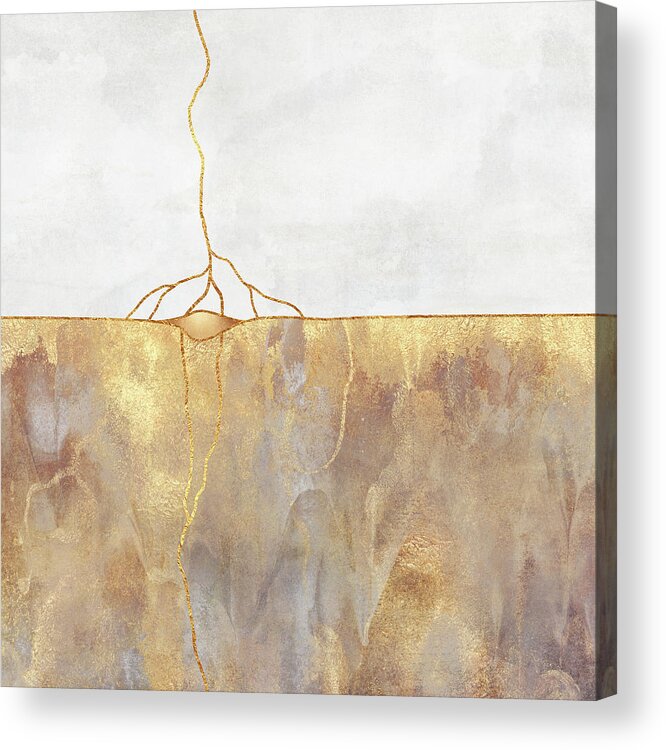 Abstract Acrylic Print featuring the mixed media Roots by Elisabeth Fredriksson