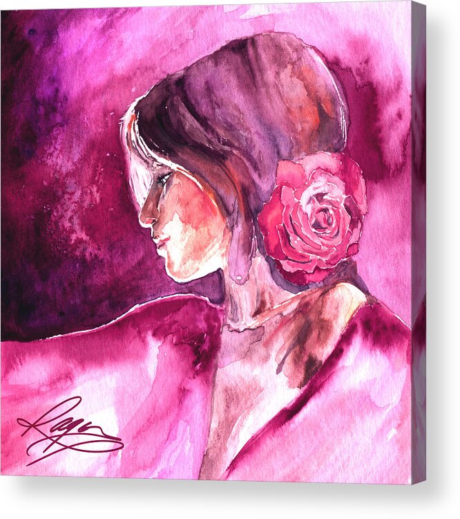 Rose Acrylic Print featuring the painting Rosa by Ragen Mendenhall