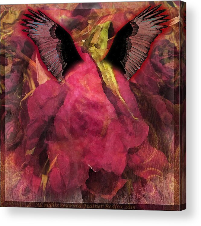 Crone Acrylic Print featuring the photograph Rose Crone Dreaming Wings by Feather Redfox