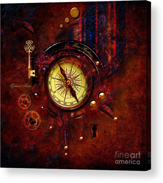 Digital Art Acrylic Print featuring the digital art Rusty Time Machine by Alexa Szlavics