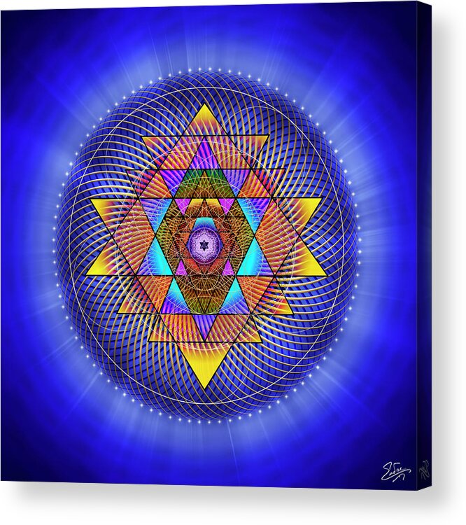 Endre Acrylic Print featuring the digital art Sacred Geometry 705 by Endre Balogh