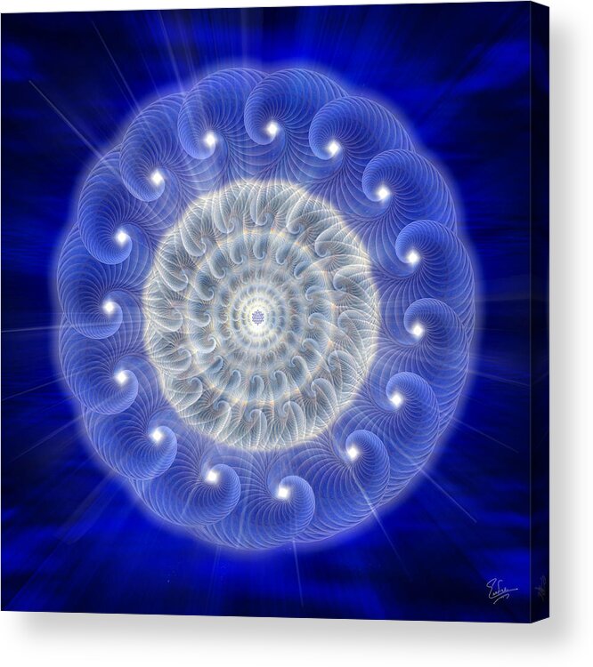 Endre Acrylic Print featuring the digital art Sacred Geometry 77 by Endre Balogh