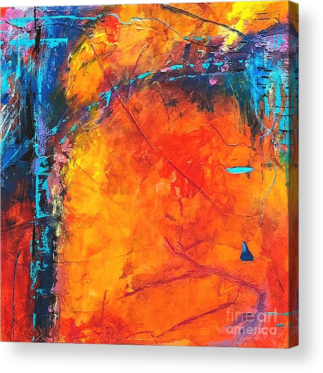 Abstract Acrylic Print featuring the painting Sacred Start by Mary Mirabal