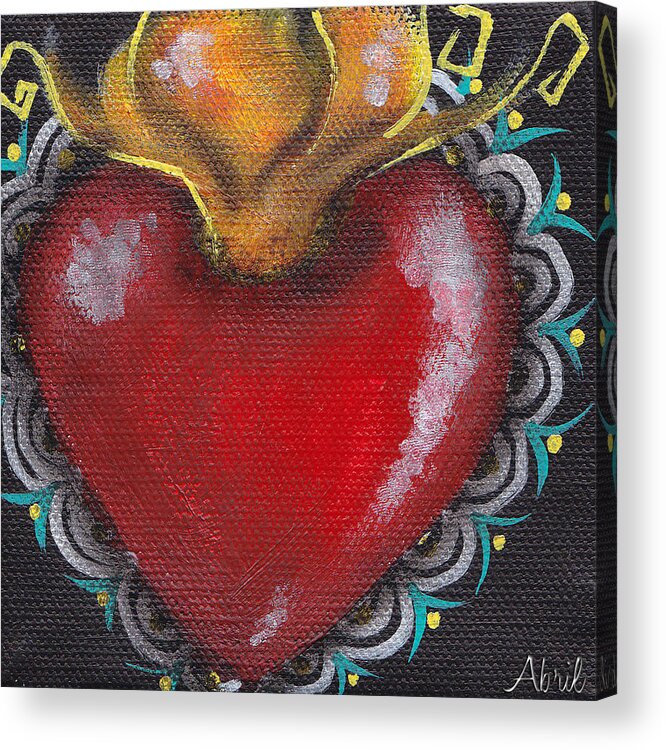 Sacred Heart Acrylic Print featuring the painting Sagrado Corazon 1 by Abril Andrade