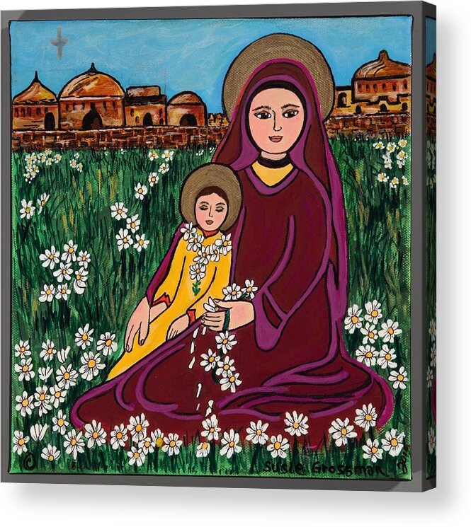 Saint Anne Acrylic Print featuring the painting Saint Anne and Mary by Susie Grossman
