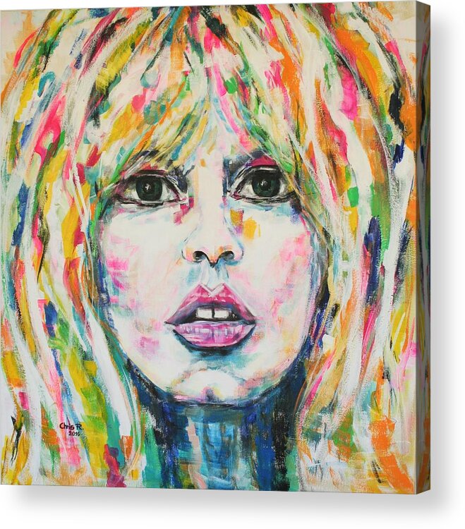Woman Acrylic Print featuring the painting Saint Tropez Babe by Christel Roelandt