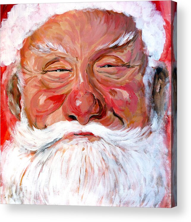 Santa Acrylic Print featuring the painting Santa Claus by Tom Roderick