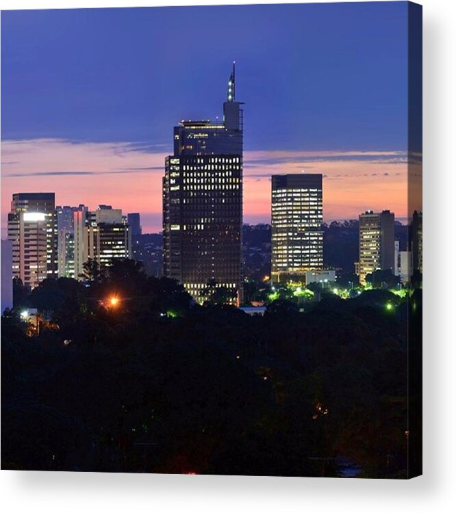 Pracapordosol Acrylic Print featuring the photograph Sao Paulo Skyline At Dusk - Pinheiros / by Carlos Alkmin