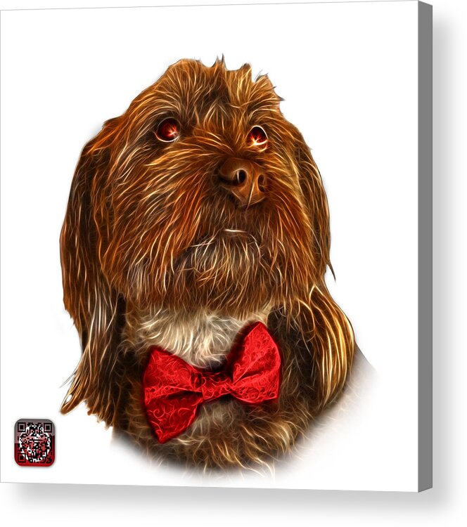 Schnoodle Acrylic Print featuring the painting Schnoodle Pop Art - 3687 by James Ahn