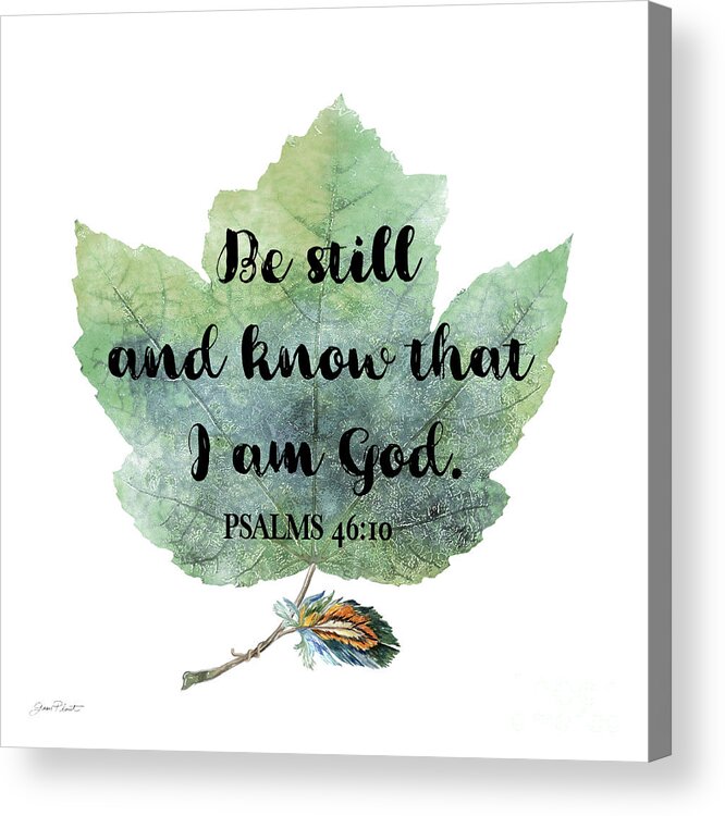 Leaf Acrylic Print featuring the digital art Scripture Leaf-B by Jean Plout