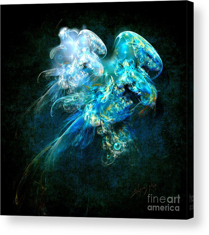 Sea Acrylic Print featuring the painting Sea jellyfish by Alexa Szlavics