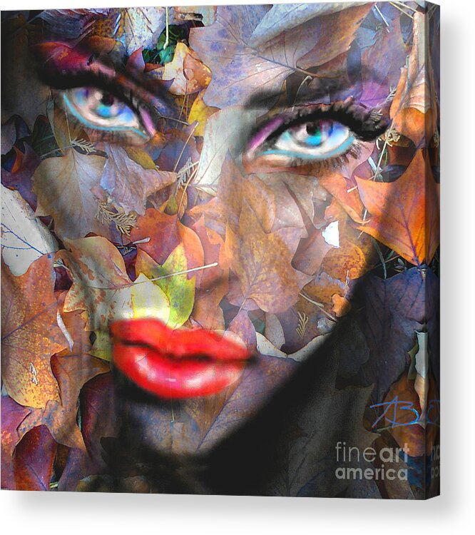 Angie Braun Acrylic Print featuring the painting Sensual Eyes Autumn by Angie Braun