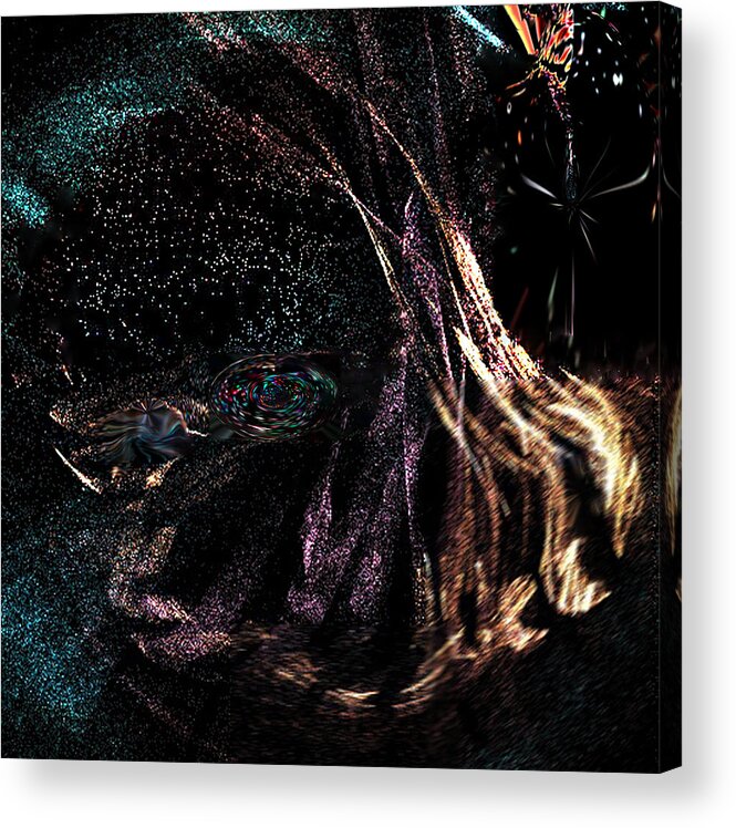 Fractal_flame Acrylic Print featuring the digital art Shaman Dancing With Spirits by Rebecca Phillips