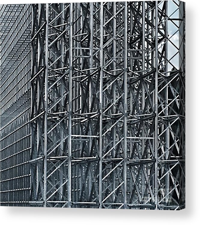 Steel Acrylic Print featuring the photograph Shiny Steel Construction by Eva-Maria Di Bella