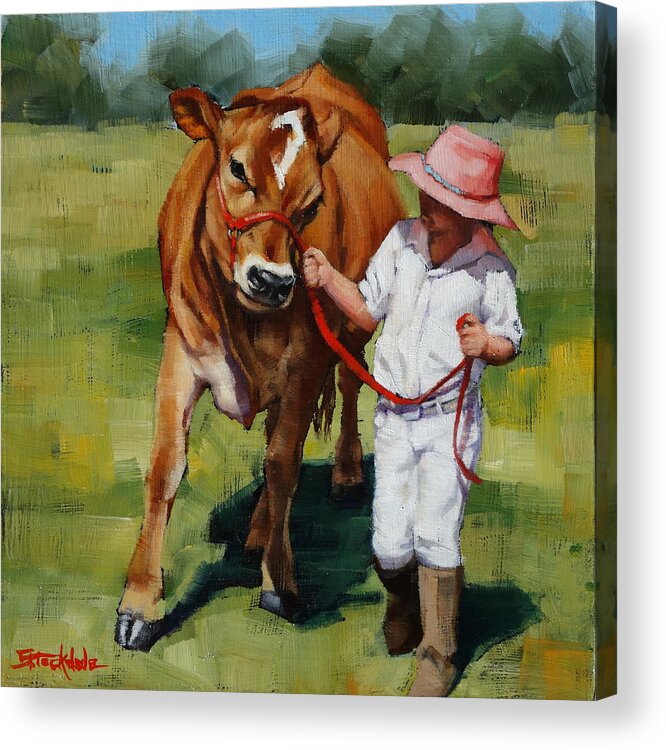 Cows Acrylic Print featuring the painting Showgirls by Margaret Stockdale