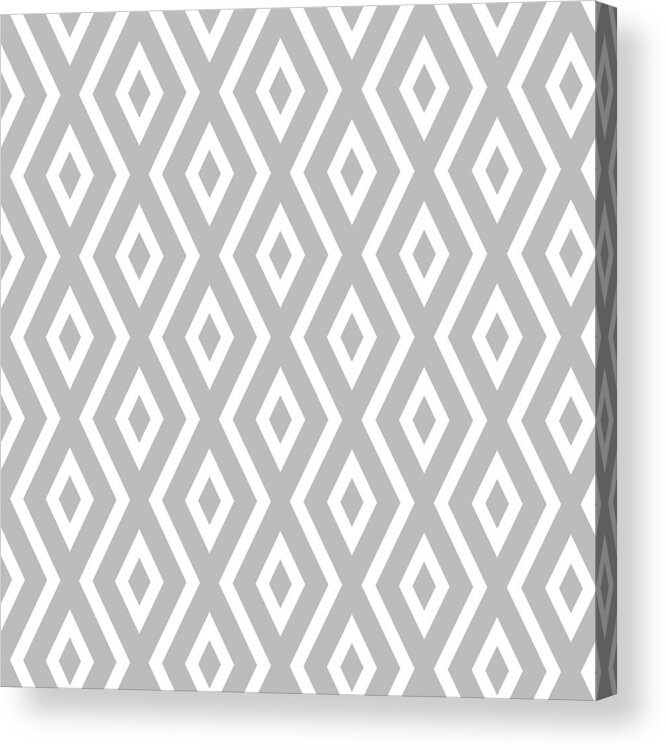 Silver Acrylic Print featuring the mixed media Silver Pattern by Christina Rollo