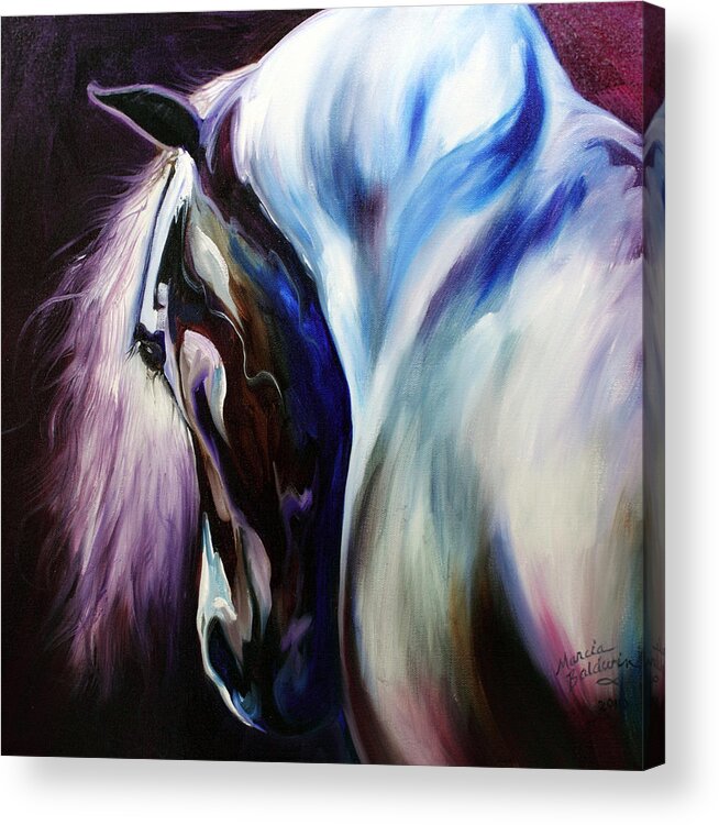 Horse Acrylic Print featuring the painting Silver Shadows Equine by Marcia Baldwin