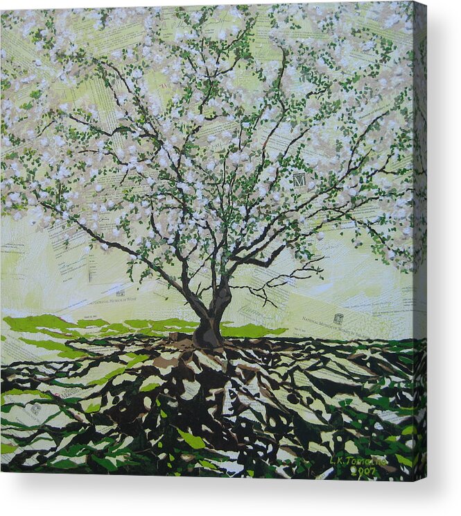 Apple Tree Acrylic Print featuring the painting Sincerely-The Curator by Leah Tomaino