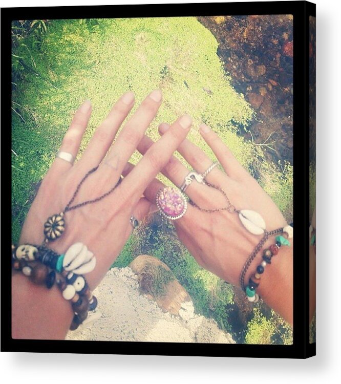 Daydreamer Acrylic Print featuring the photograph Slavechains & Druzy Rings ♥♥♥ by Olivia Noakes