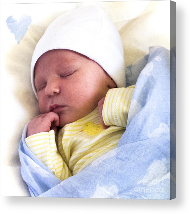 Baby Acrylic Print featuring the photograph Sleeping Babe by Karen Lewis