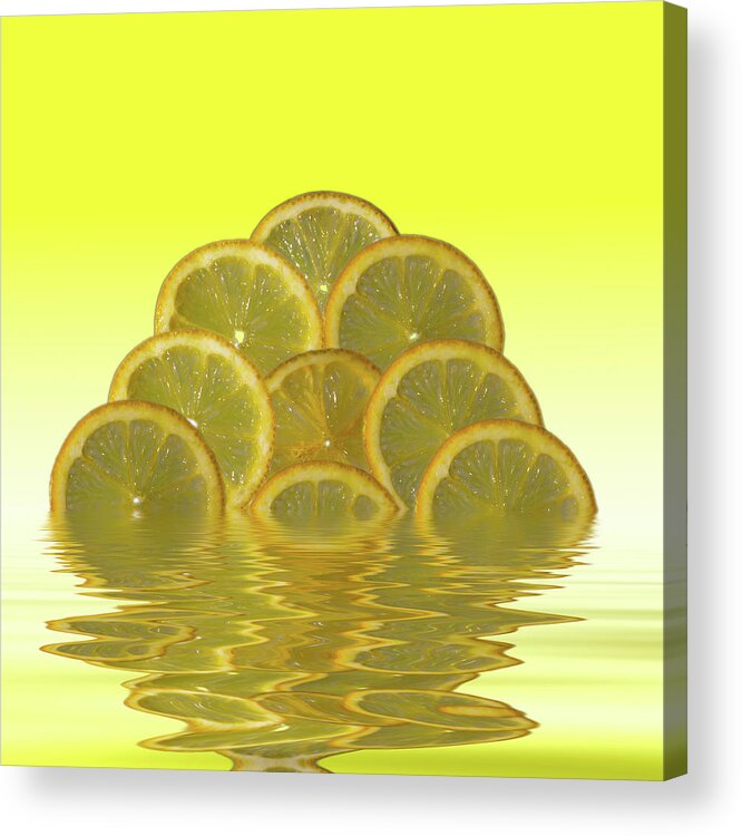 Fresh Fruit Acrylic Print featuring the photograph Slices Lemon Citrus Fruit by David French