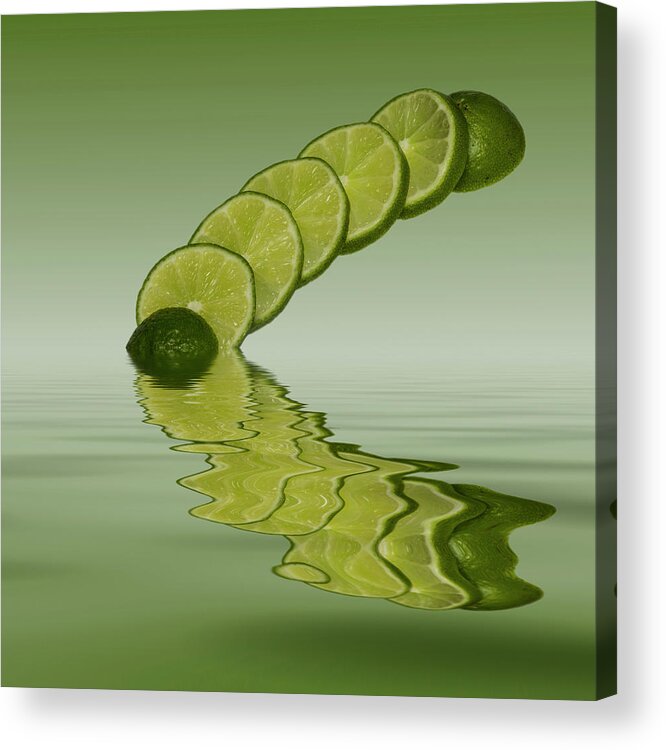 Fresh Fruit Acrylic Print featuring the photograph Slices Lime Citrus Fruit by David French