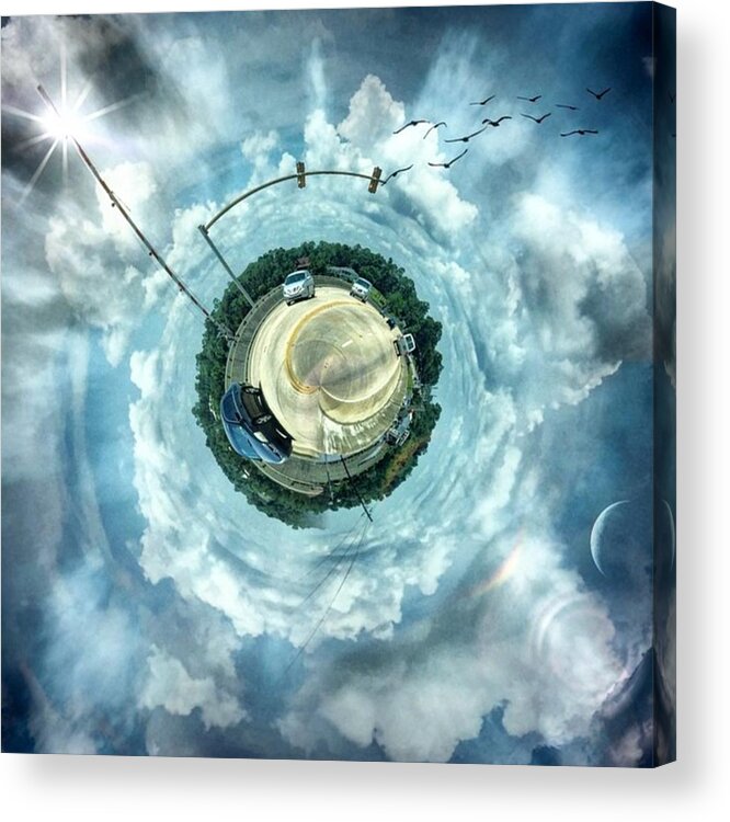 Clouds Acrylic Print featuring the photograph Small World #circular #tinyworld by Joan McCool