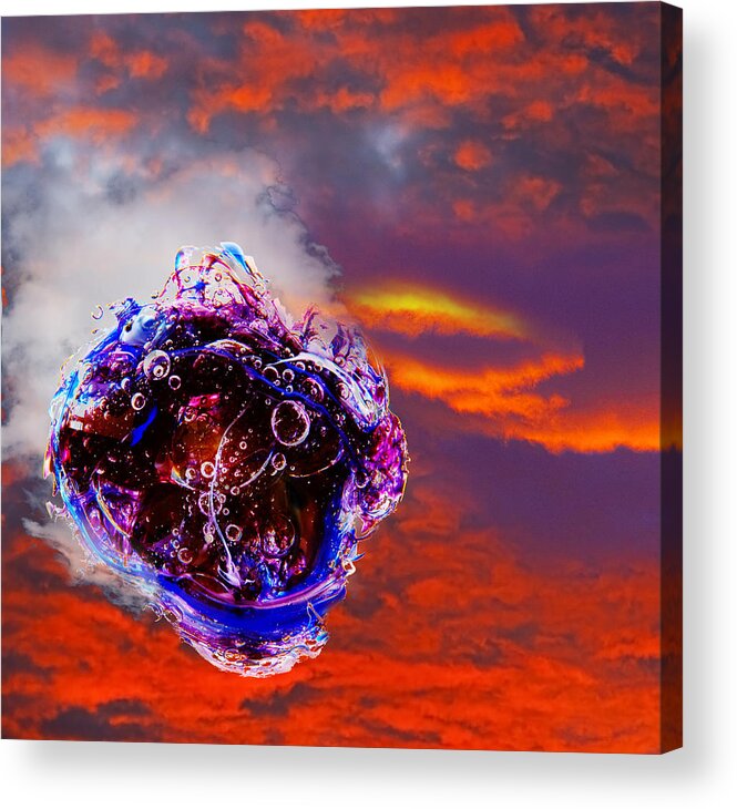 Cloud Bubble Sneaker Netting Through The Cloud Album Cover Music Comet Meteor Glass Colorful Acrylic Print featuring the photograph Sneaker Netting Through The Cloud by Greg Wells