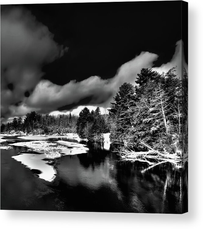 Landscapes Acrylic Print featuring the photograph Snow on the Moose River by David Patterson