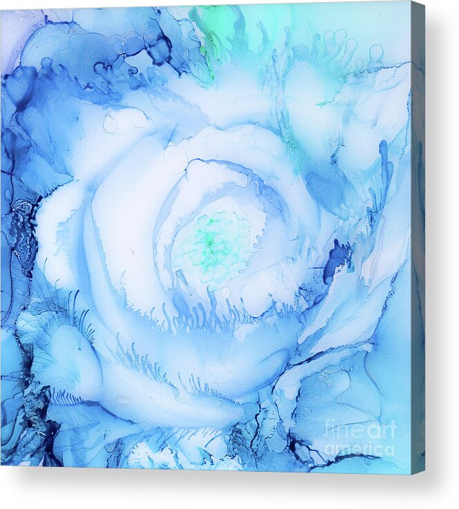 Soft Acrylic Print featuring the painting Soft and Delicate Blue by Eunice Warfel