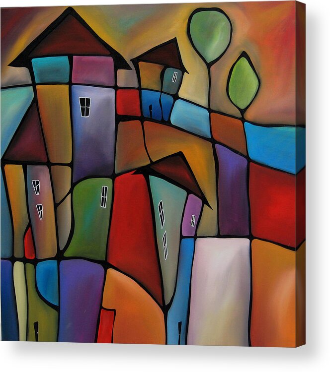 Fidostudio Acrylic Print featuring the painting Somewhere Else - Abstract Pop Art by Fidostudio by Tom Fedro