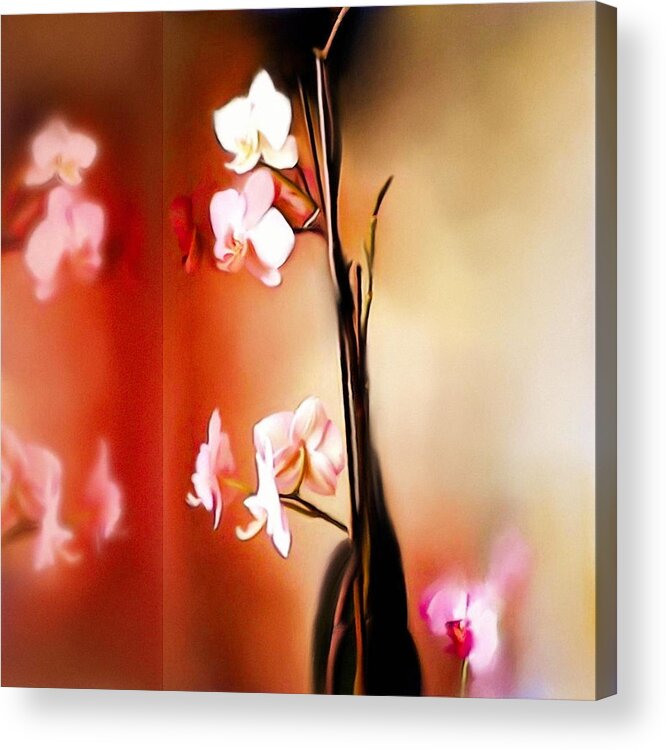 Orchid Acrylic Print featuring the digital art Soul Sisters by Sand And Chi