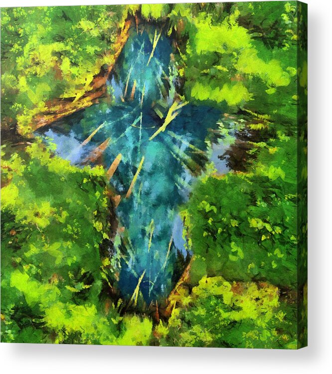 Jesus Acrylic Print featuring the digital art Source of water by Payet Emmanuel