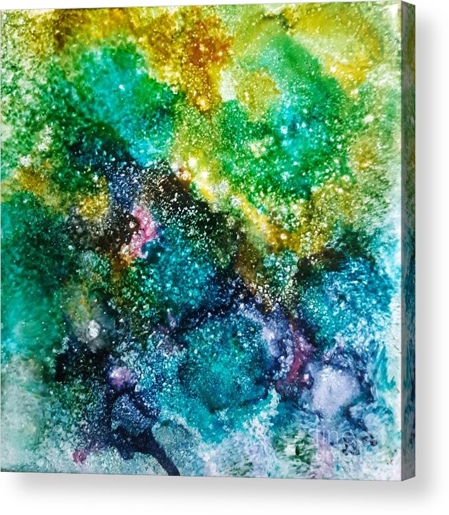 Alcohol Acrylic Print featuring the painting Sparkling Water by Terri Mills