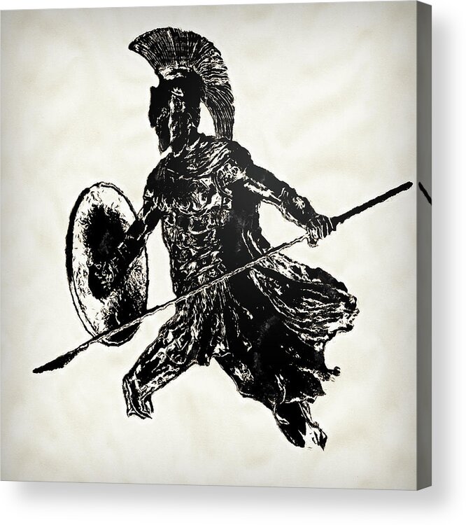 Spartan Warrior Acrylic Print featuring the painting Spartan Hoplite - 17 by AM FineArtPrints