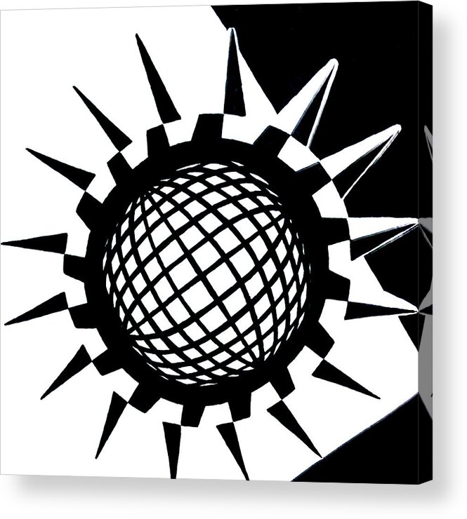 Pen And Ink Acrylic Print featuring the drawing Spheroid by Red Gevhere