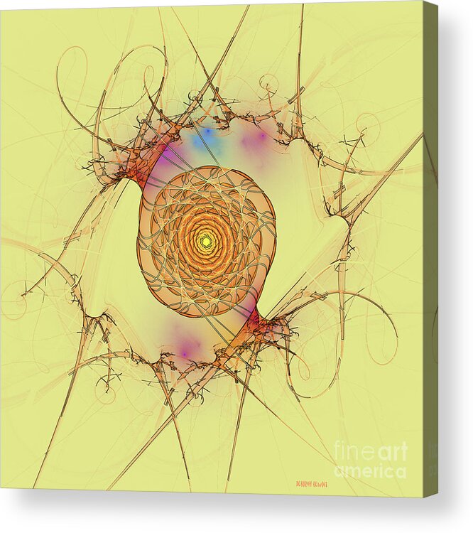 Digital Acrylic Print featuring the digital art Spiral Pupil by Deborah Benoit