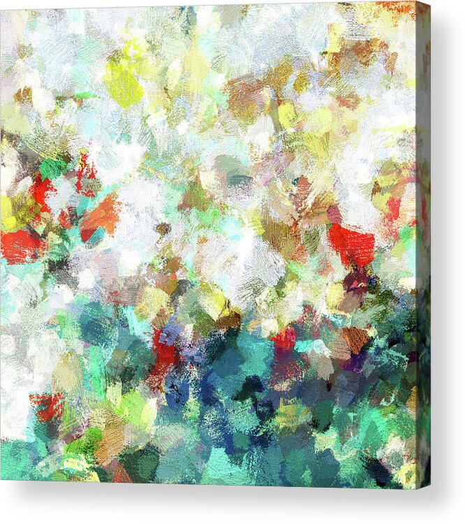 Abstract Acrylic Print featuring the painting Spring Abstract Art / Vivid Colors by Inspirowl Design