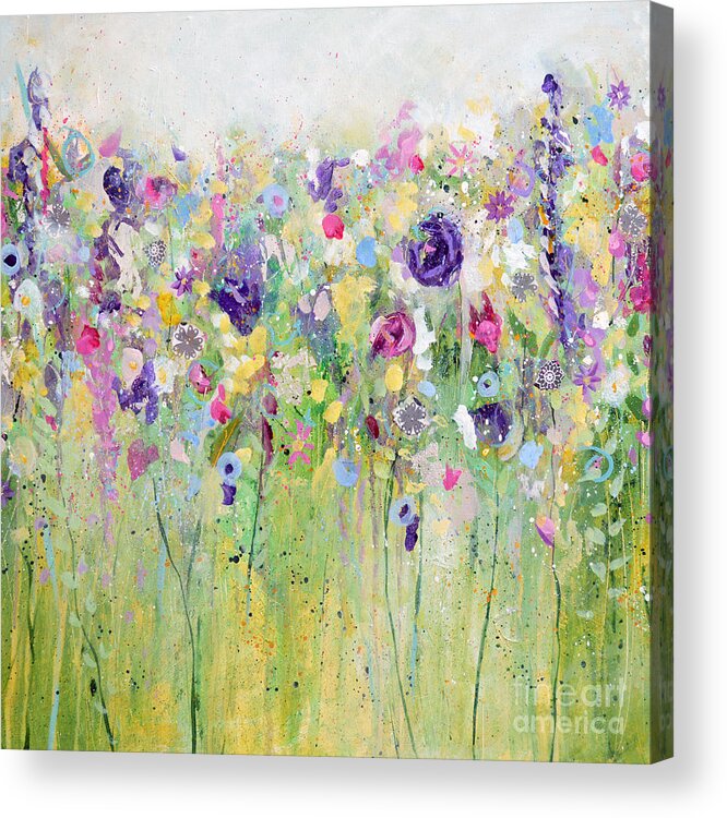 Meadow Acrylic Print featuring the painting Spring Meadow II by Tracy-Ann Marrison