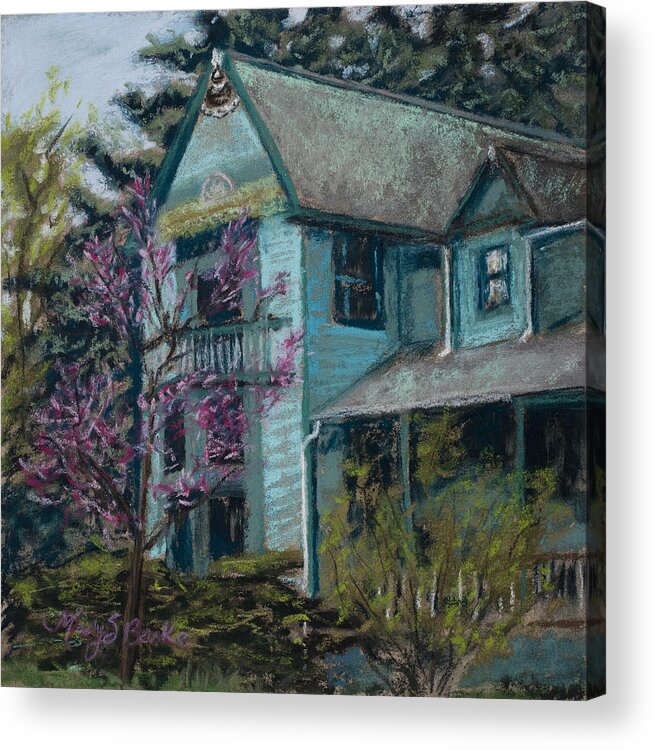 America Acrylic Print featuring the painting Springtime in Old Town by Mary Benke
