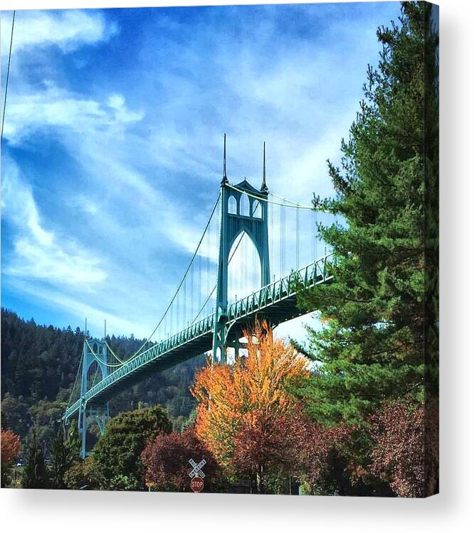 Portland Acrylic Print featuring the photograph St. John's Bridge by Kristen Rohder