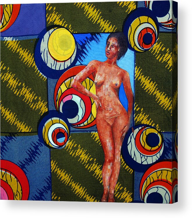 Ronex Art Acrylic Print featuring the painting Standing Nude 2 by Ronex Ahimbisibwe