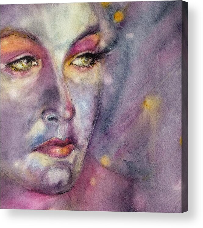 Portrait Acrylic Print featuring the painting Star Gazer by Judith Levins