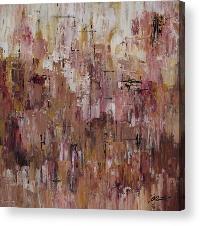 Abstract Acrylic Print featuring the painting Static by Roberta Rotunda