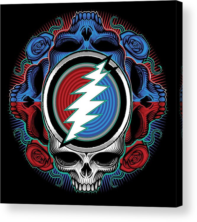 Steal Your Face Acrylic Print featuring the digital art Steal Your Face - Ilustration by The Bear