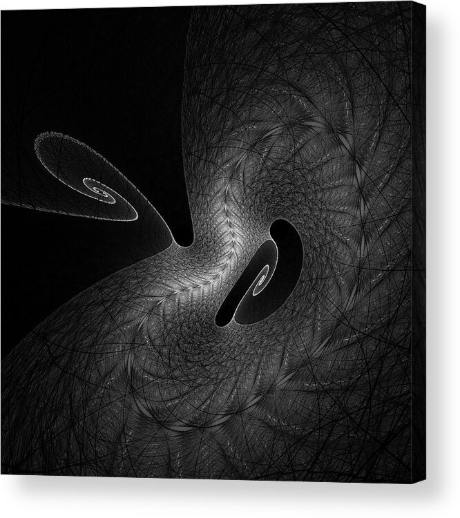 Fractal Acrylic Print featuring the digital art Stem and Leaf by Rick Chapman
