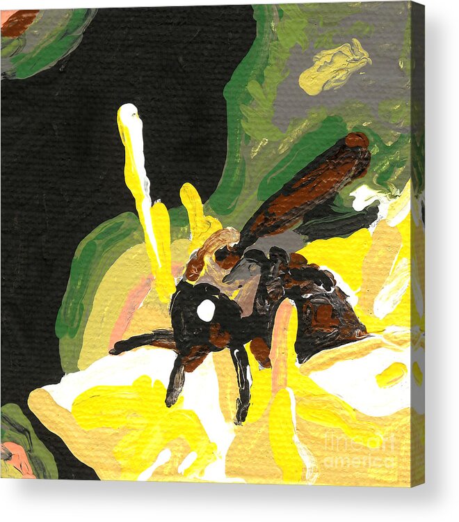 Insect Acrylic Print featuring the painting Sticky by Helena M Langley