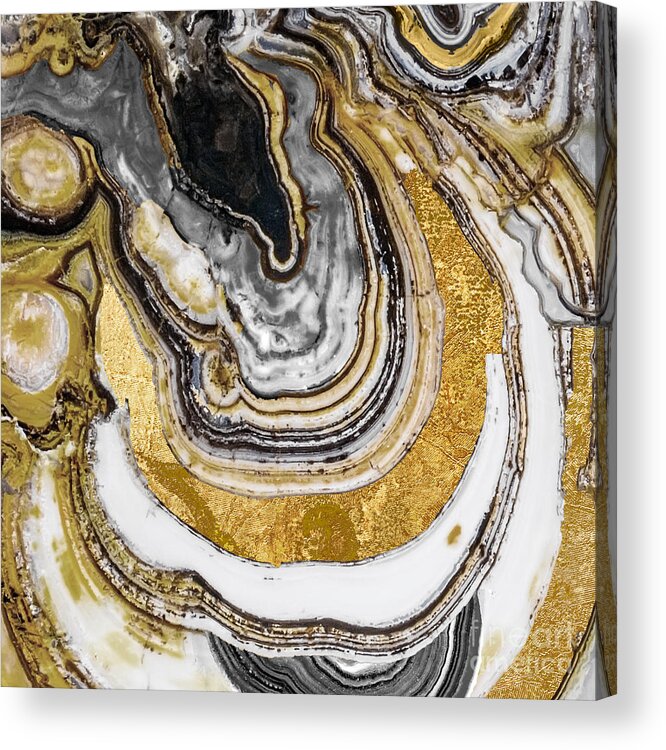 Geode Acrylic Print featuring the painting Stone Prose by Mindy Sommers