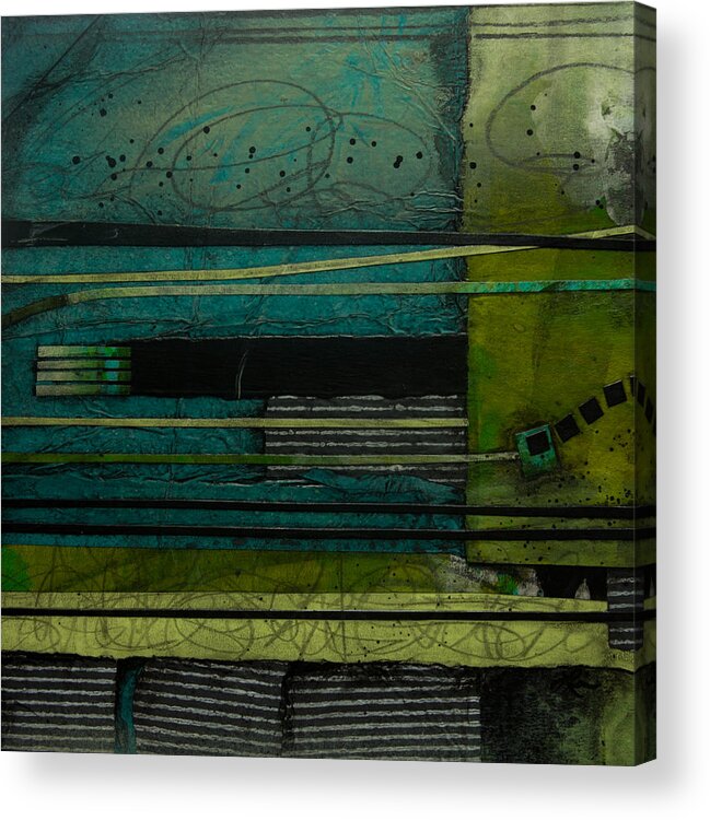 Collage Acrylic Print featuring the mixed media Strata No 1 by Laura Lein-Svencner