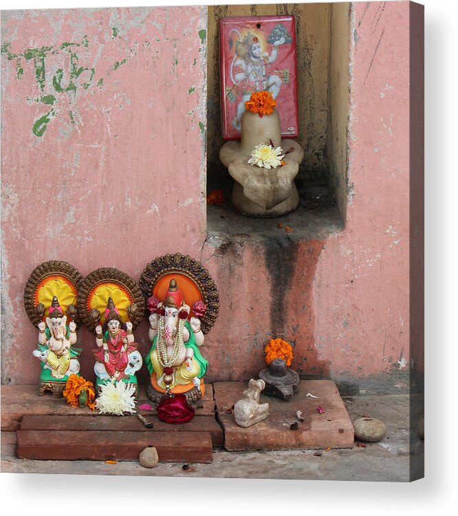 Temple Acrylic Print featuring the photograph Street Temple, Haridwar by Jennifer Mazzucco